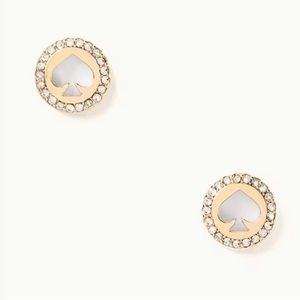 New Gold Spot The Spade Pave Halo Spade Studs Earrings